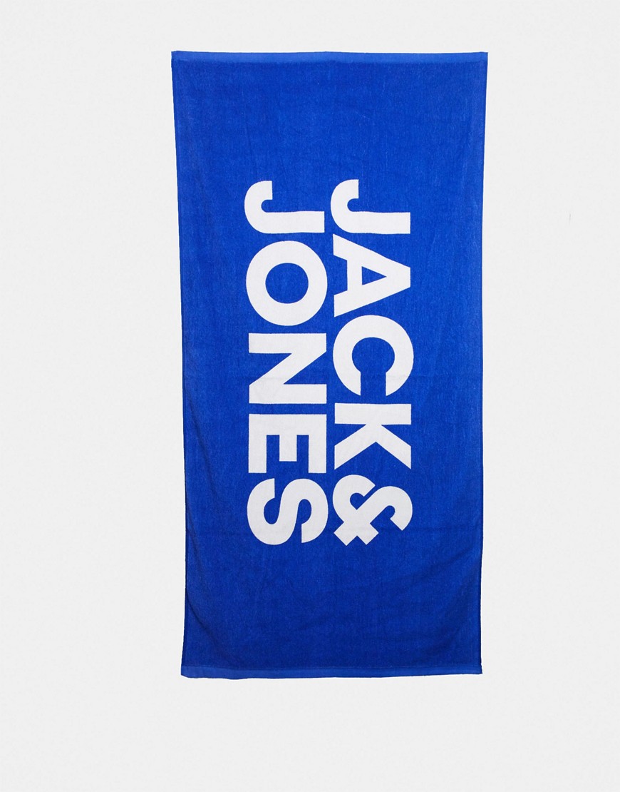 фото Синее пляжное полотенце с логотипом jack & jones-синий