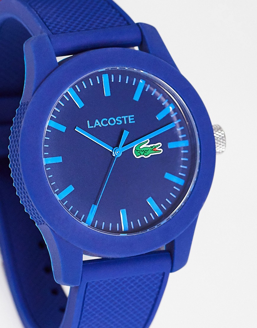 фото Синие часы с логотипом lacoste-голубой