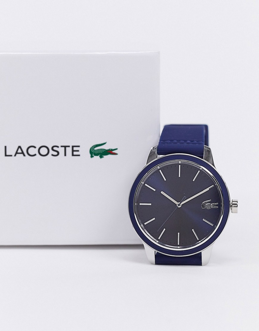 фото Синие часы с силиконовым ремешком lacoste 12.12-синий