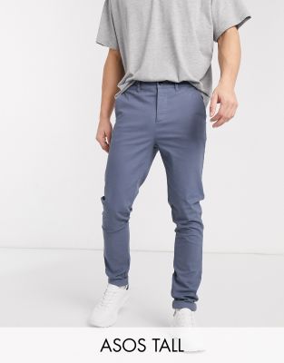 фото Синие чиносы скинни asos design tall-синий