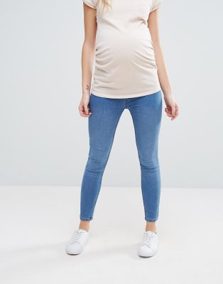 Синие джеггинсы с посадкой под животиком New Look Maternity-Синий