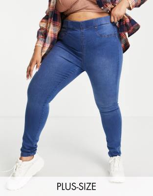 Джинсы скинни  Asos Синие джеггинсы Yours Shape-Голубой