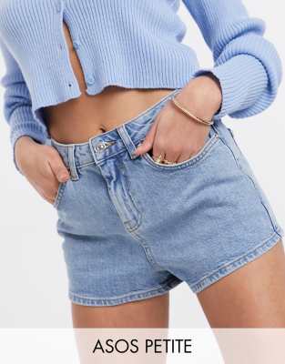 фото Синие джинсовые шорты asos design petite-синий asos petite