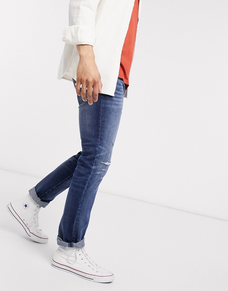 фото Синие джинсы скинни abercrombie & fitch-синий