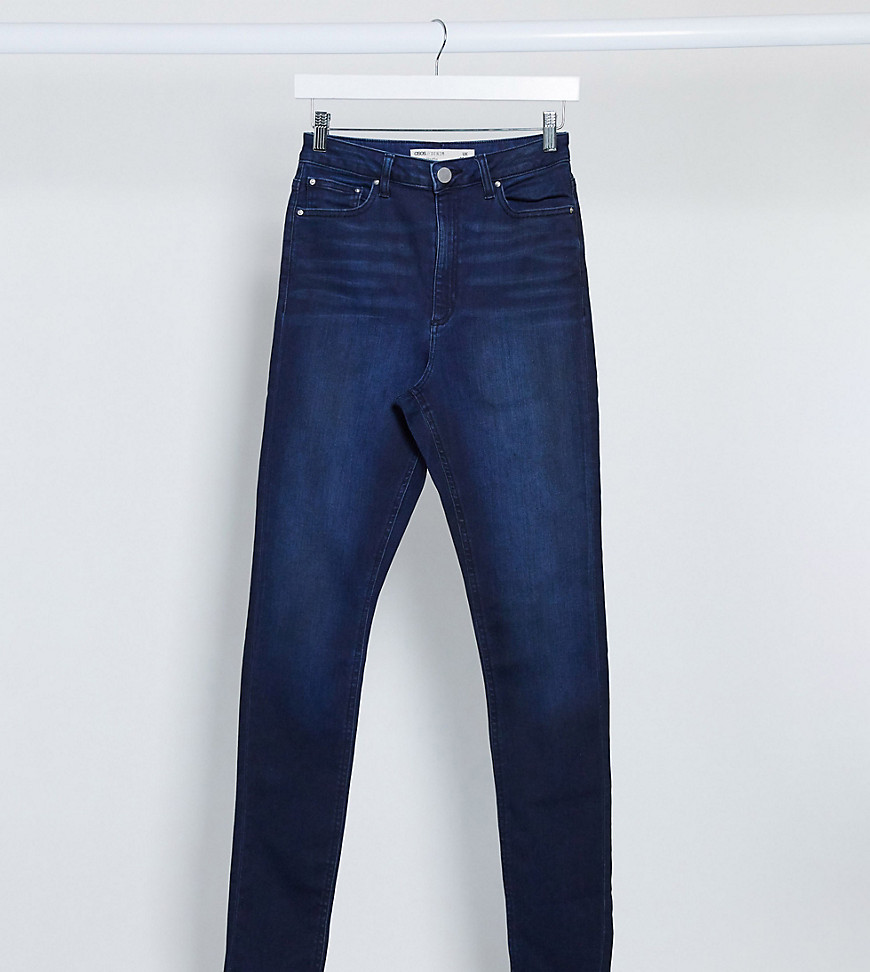 Синие джинсы скинни с завышенной талией ASOS DESIGN Tall Ridley-Голубой