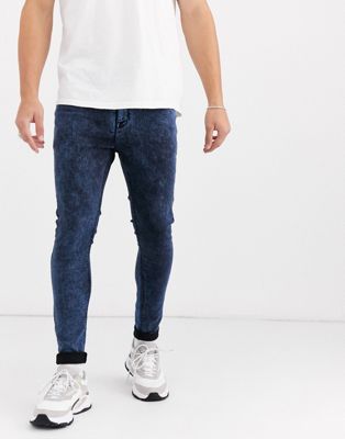 фото Синие эластичные джинсы asos design-синий
