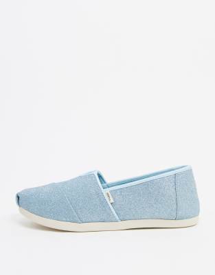 фото Синие парусиновые туфли toms-голубой