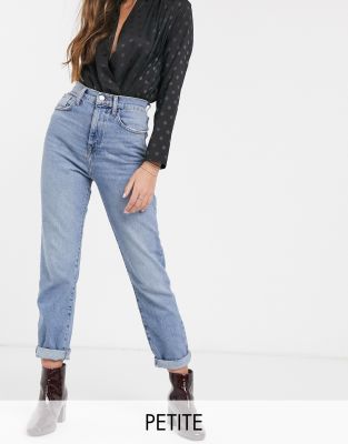 Джинсы для миниатюрных Синие прямые джинсы New Look Petite-Голубой