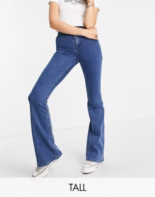 фото Синие расклешенные джинсы topshop tall joni-голубой