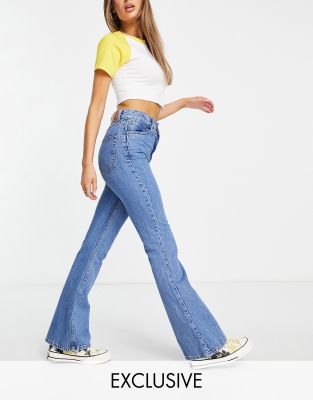  Синие расклешенные джинсы в стиле 99-го Reclaimed Vintage Inspired-Голубой