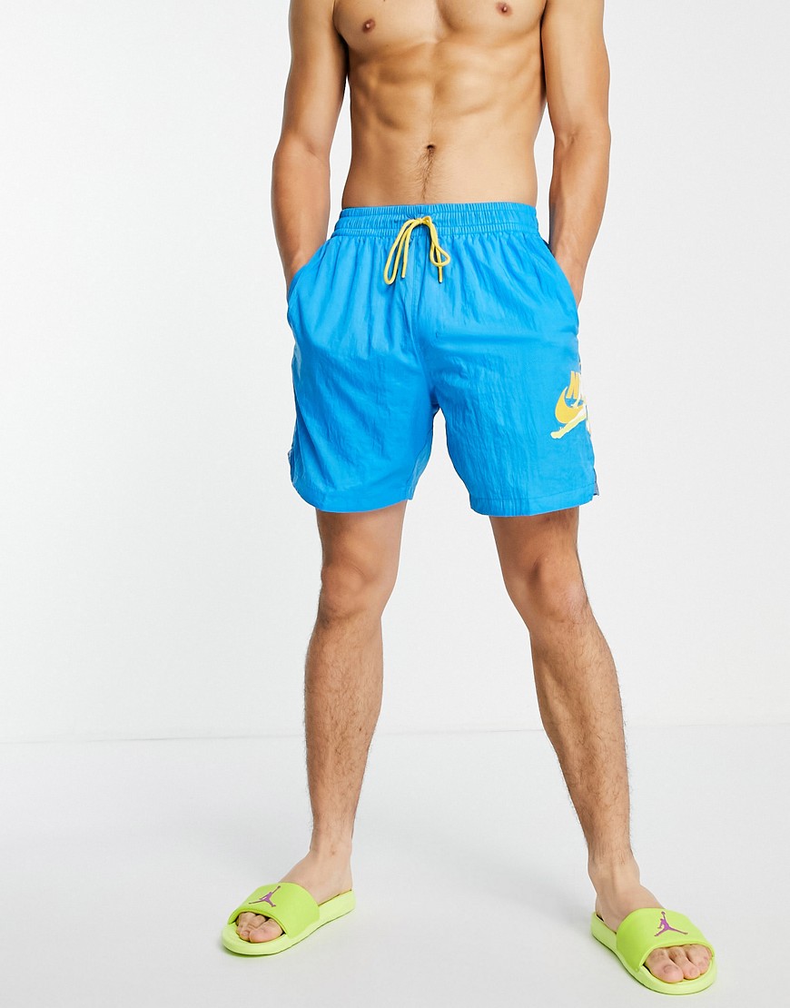 Синие шорты для плавания с логотипом Nike Jumpman-Голубой JORDAN 9396114