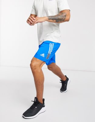 фото Синие шорты с 3 полосками adidas training-голубой adidas performance