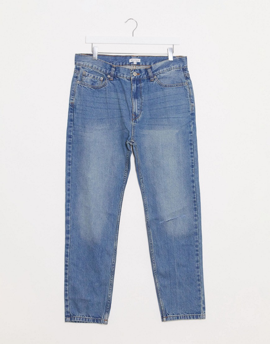 фото Синие суженные джинсы с прорехами bellfield-синий