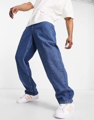  Синие свободные джинсы ASOS DESIGN-Голубой