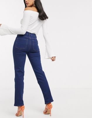 фото Синие узкие джинсы с завышенной талией asos design-синий