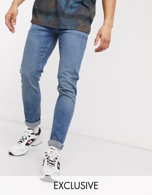   Asos Синие выбеленные джинсы скинни COLLUSION x001-Синий