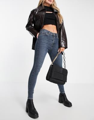 Джинсы скинни  Asos Синие выбеленные джинсы Topshop Jamie-Голубой
