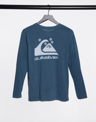 фото Синий лонгслив quiksilver standard-голубой