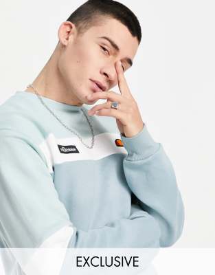 фото Синий свитшот в стиле колор блок ellesse – эксклюзивно для asos-голубой