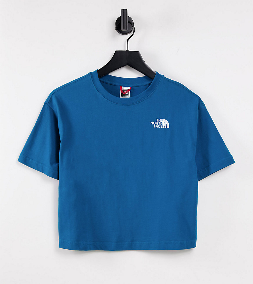 Синяя/белая укороченная футболка Simple Dome – эксклюзивно для ASOS-Голубой North face 105064651