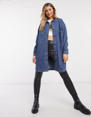 фото Синяя джинсовая oversized-куртка jdy​​​​​​​-синий