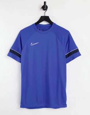 фото Синяя футболка nike football academy 21 dri-fit-голубой