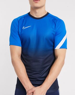 фото Синяя футболка с принтом nike football academy-синий