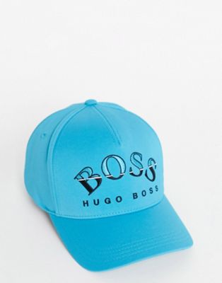 фото Синяя кепка с логотипом boss-голубой