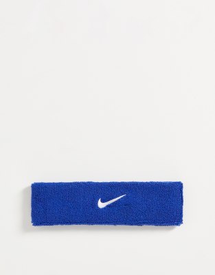 Синяя повязка на голову с логотипом-галочкой Nike-Голубой