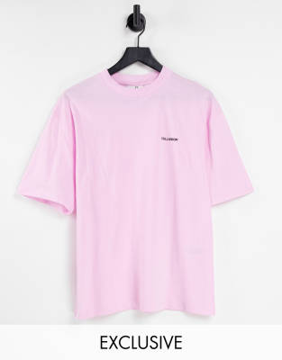 Сиреневая oversized-футболка с логотипом COLLUSION Unisex-Фиолетовый цвет
