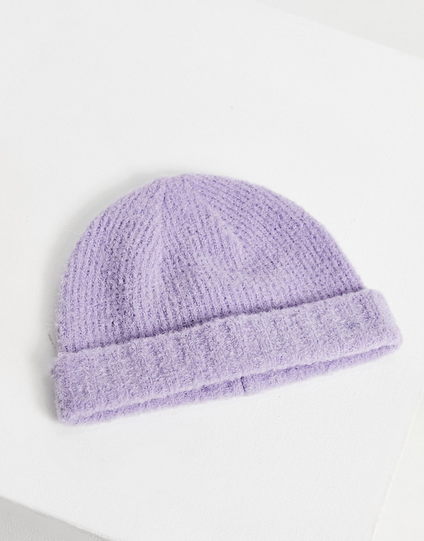 фото Сиреневая шапка-бини из букле asos design-фиолетовый цвет