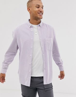 фото Сиреневая вельветовая oversize-рубашка в стиле 90-х asos design-фиолетовый