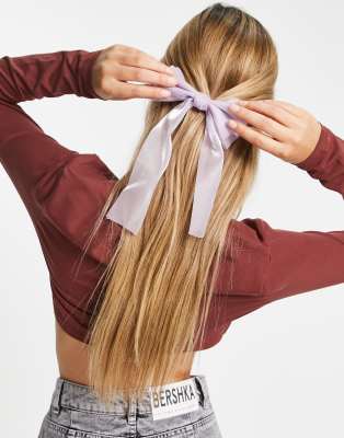 Аксессуары для волос  Asos Сиреневая заколка-бант для волос Pieces-Розовый цвет