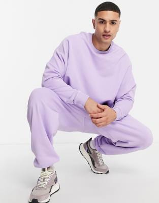 Спортивные брюки Сиреневые джоггеры в стиле super oversized от комплекта ASOS DESIGN-Фиолетовый цвет