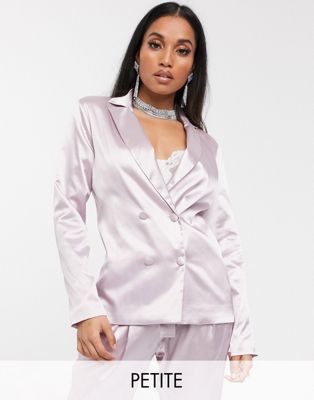 фото Сиреневый атласный пиджак из комплекта missguided petite-фиолетовый