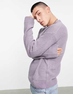 фото Сиреневый oversized-джемпер в рубчик jack & jones originals-фиолетовый цвет