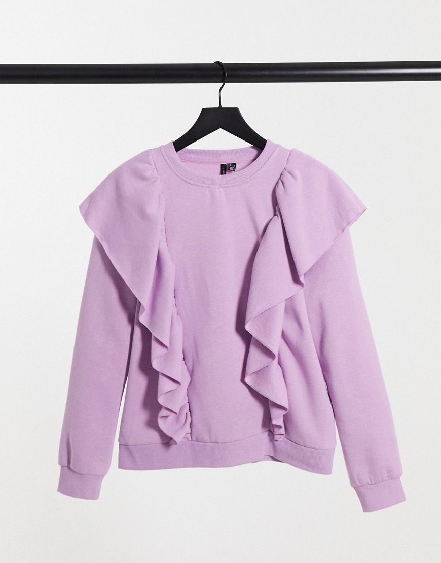фото Сиреневый свитшот с оборками vero moda-фиолетовый