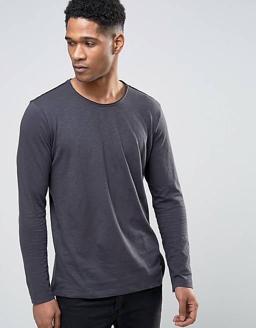 Sisley Long Sleeve T-Shirt In Slub | ASOS