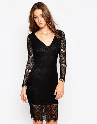 sistaglam black lace dress