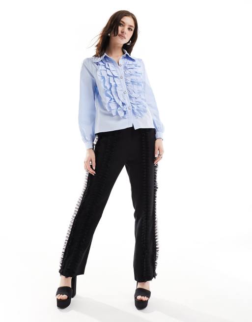 Sister Jane - Adore - Blouse d'ensemble à volants - Bleu barbeau, 3 de 4