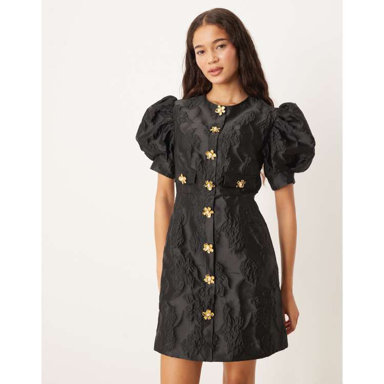 Sister Jane Anemone jacquard mini dress in black | ASOS