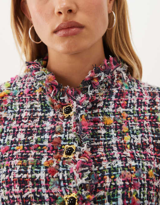 Sister Jane Ara tweed high collar jacket in multi, 2 of 4