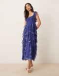 [sister jane] Sister Jane Aster flounce maxi dress in blue polkadot S Blue polka dot