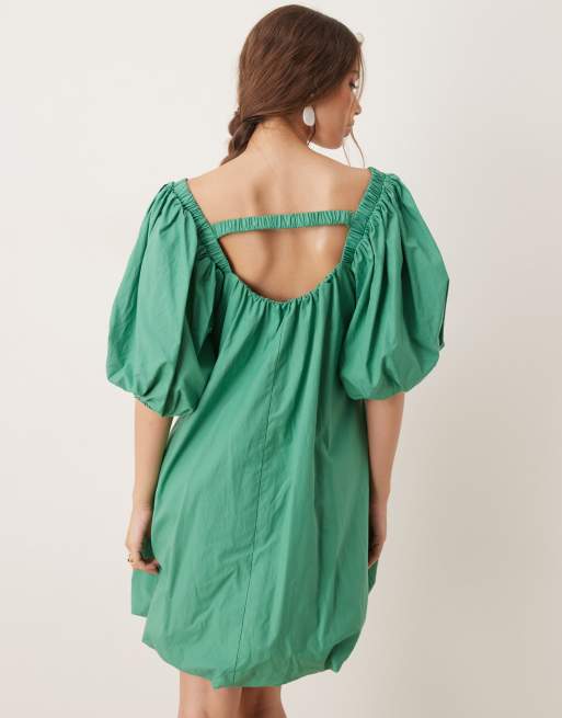 green babydoll mini dress Diaz Bow Back Babydoll Mini Dress Sage main image 0