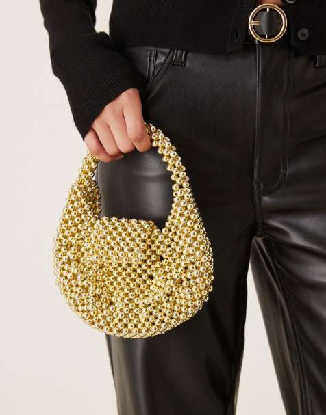 Sister Jane beaded bag in gold - view 1