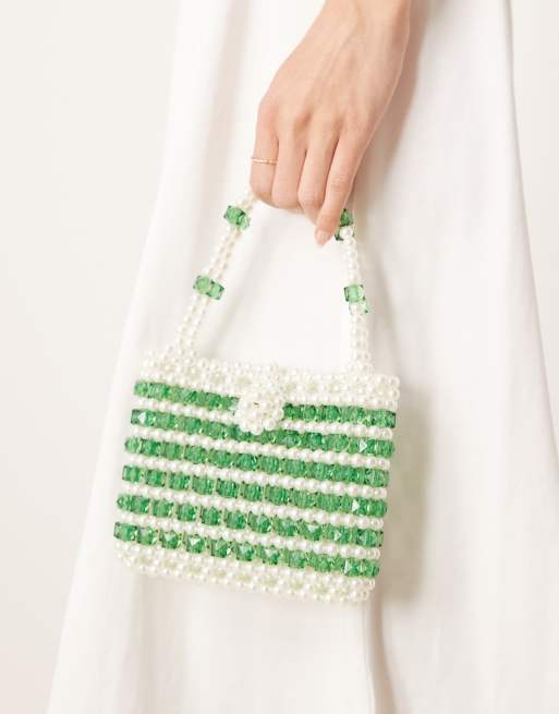 Sister Jane beaded grab bag in green jewel