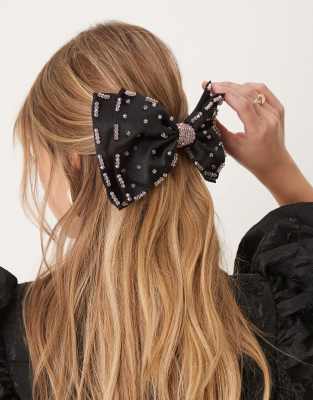 sister jane Sister Jane beaded hair bow clip in black