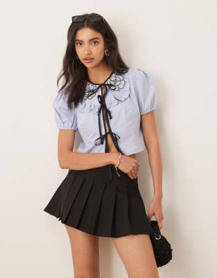Sister Jane Bluebell Tie Front Top