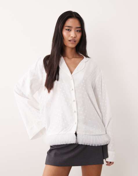 Sister Jane - Blusa da sposa bianca a pois con cintura in coordinato - view 1