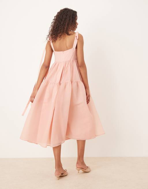 【英国発Sister Jane】Ribbons bow-embellished taffeta dress SISTER JANE Ribbons bow-embellished taffeta midi dress